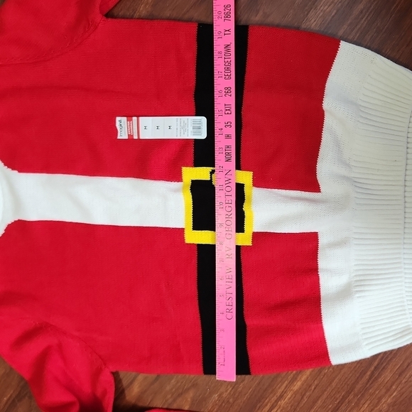 Ugly Christmas Sweater Santa Medium Red White - Picture 8 of 10